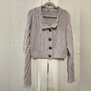 Free People Bonfire Cardigan Gray / Light Blue - NWOT